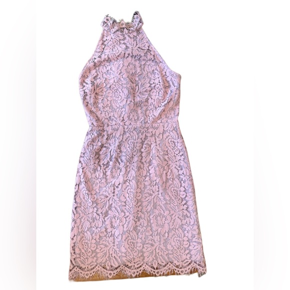 BB Dakota Cara High Neck Lace Cocktail Dress Lavender, size 2 - Picture 3 of 3